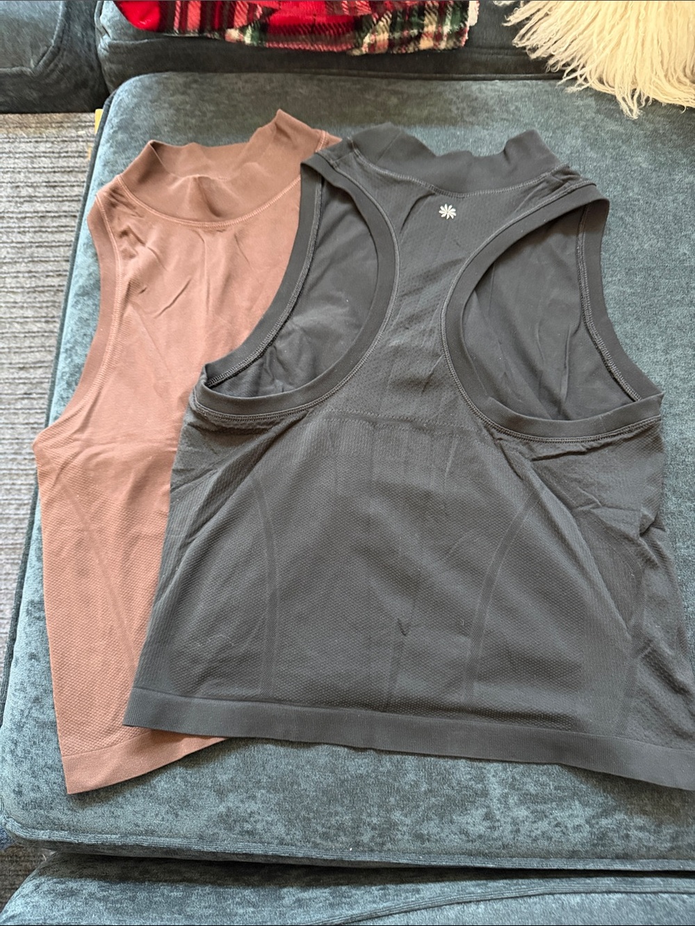 Athleta Racerback Tank Tops in Black and Brown